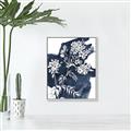 Picture of White fower on blue bkg _GroupedProduct_Rectangle_Portrait_Canvas_Framed_