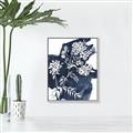 Picture of White fower on blue bkg _GroupedProduct_Rectangle_Portrait_Canvas_Framed_