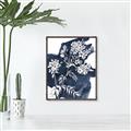 Picture of White fower on blue bkg _GroupedProduct_Rectangle_Portrait_Canvas_Framed_