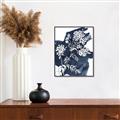 Picture of White fower on blue bkg _GroupedProduct_Rectangle_Portrait_Canvas_Framed_