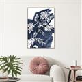 Picture of White fower on blue bkg _GroupedProduct_Rectangle_Portrait_Canvas_Framed_