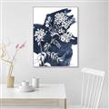 Picture of White fower on blue bkg _GroupedProduct_Rectangle_Portrait_Canvas_Framed_