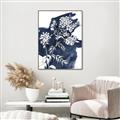 Picture of White fower on blue bkg _GroupedProduct_Rectangle_Portrait_Canvas_Framed_