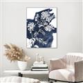 Picture of White fower on blue bkg _GroupedProduct_Rectangle_Portrait_Canvas_Framed_
