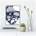 Picture of Hydrangea flower on blue bkg _GroupedProduct_Rectangle_Portrait_Canvas_Framed_