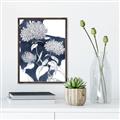 Picture of Hydrangea flower on blue bkg _GroupedProduct_Rectangle_Portrait_Canvas_Framed_