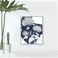 Picture of Hydrangea flower on blue bkg _GroupedProduct_Rectangle_Portrait_Canvas_Framed_