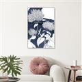 Picture of Hydrangea flower on blue bkg _GroupedProduct_Rectangle_Portrait_Canvas_Framed_