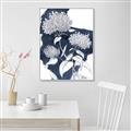Picture of Hydrangea flower on blue bkg _GroupedProduct_Rectangle_Portrait_Canvas_Framed_