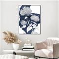 Picture of Hydrangea flower on blue bkg _GroupedProduct_Rectangle_Portrait_Canvas_Framed_