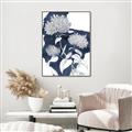 Picture of Hydrangea flower on blue bkg _GroupedProduct_Rectangle_Portrait_Canvas_Framed_