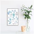 Picture of Blue Leaves IV _GroupedProduct_Rectangle_Portrait_Canvas_Framed_