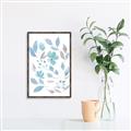 Picture of Blue Leaves IV _GroupedProduct_Rectangle_Portrait_Canvas_Framed_