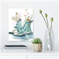 Picture of Teal Shoe Garden  _GroupedProduct_Rectangle_Portrait_Unframed_Print_Only_