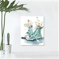 Picture of Teal Shoe Garden  _GroupedProduct_Rectangle_Portrait_Unframed_Print_Only_