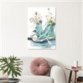 Picture of Teal Shoe Garden  _GroupedProduct_Rectangle_Portrait_Unframed_Print_Only_