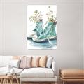 Picture of Teal Shoe Garden  _GroupedProduct_Rectangle_Portrait_Unframed_Print_Only_