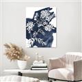 Picture of White fower on blue bkg _GroupedProduct_Rectangle_Portrait_Unframed_Print_Only_