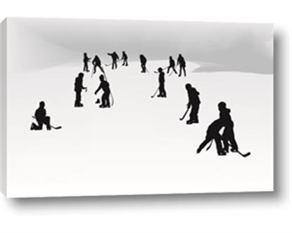 Picture of Kids Playing Hockey Outdoors