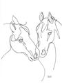 Picture of Line Drawn Horses II  _GroupedProduct_Rectangle_Portrait_Unframed_Print_Only_