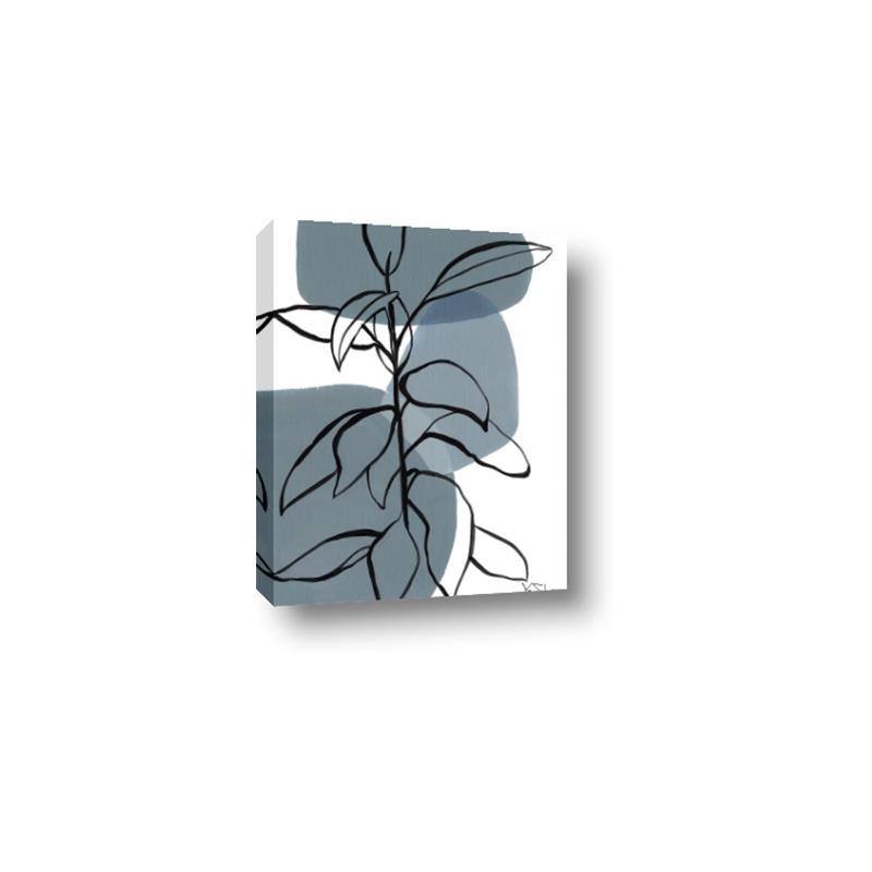 Picture of Blue Geo with Leaves I _GroupedProduct_Rectangle_Portrait_Canvas_