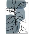 Picture of Blue Geo with Leaves I _GroupedProduct_Rectangle_Portrait_Canvas_