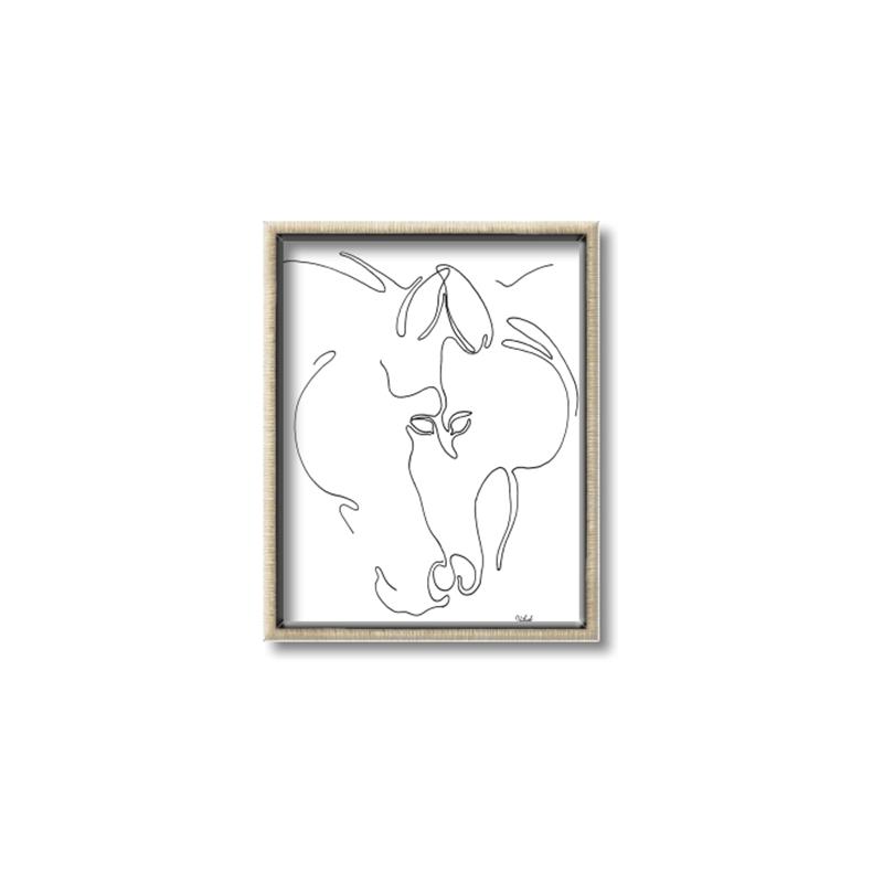 Picture of Line Drawn Horses I _GroupedProduct_Rectangle_Portrait_Canvas_Framed_