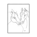 Picture of Line Drawn Horses II  _GroupedProduct_Rectangle_Portrait_Canvas_Framed_