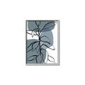 Picture of Blue Geo with Leaves I _GroupedProduct_Rectangle_Portrait_Canvas_Framed_
