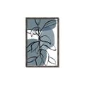 Picture of Blue Geo with Leaves I _GroupedProduct_Rectangle_Portrait_Canvas_Framed_