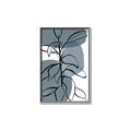 Picture of Blue Geo with Leaves I _GroupedProduct_Rectangle_Portrait_Canvas_Framed_