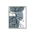 Picture of Blue Geo with Leaves I _GroupedProduct_Rectangle_Portrait_Canvas_Framed_