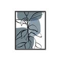 Picture of Blue Geo with Leaves I _GroupedProduct_Rectangle_Portrait_Canvas_Framed_