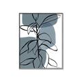 Picture of Blue Geo with Leaves I _GroupedProduct_Rectangle_Portrait_Canvas_Framed_