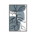 Picture of Blue Geo with Leaves I _GroupedProduct_Rectangle_Portrait_Canvas_Framed_
