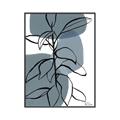 Picture of Blue Geo with Leaves I _GroupedProduct_Rectangle_Portrait_Canvas_Framed_