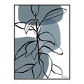 Picture of Blue Geo with Leaves I _GroupedProduct_Rectangle_Portrait_Canvas_Framed_