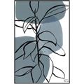 Picture of Blue Geo with Leaves I _GroupedProduct_Rectangle_Portrait_Canvas_Framed_