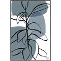 Picture of Blue Geo with Leaves I _GroupedProduct_Rectangle_Portrait_Canvas_Framed_