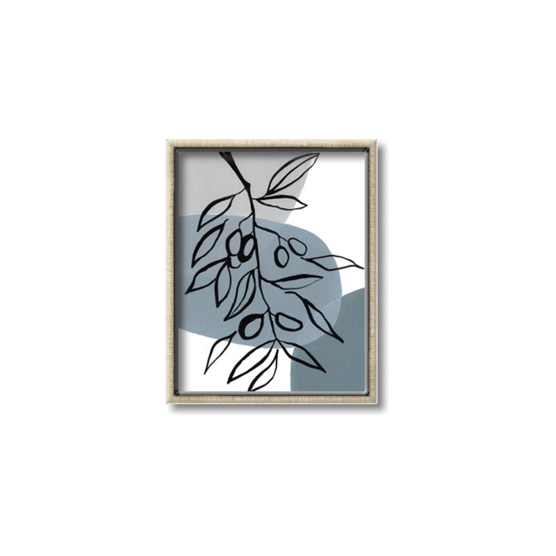 Picture of Blue Geo with Leaves II  _GroupedProduct_Rectangle_Portrait_Canvas_Framed_