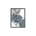 Picture of Blue Geo with Leaves II  _GroupedProduct_Rectangle_Portrait_Canvas_Framed_