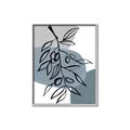 Picture of Blue Geo with Leaves II  _GroupedProduct_Rectangle_Portrait_Canvas_Framed_