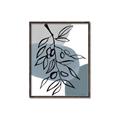 Picture of Blue Geo with Leaves II  _GroupedProduct_Rectangle_Portrait_Canvas_Framed_