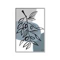 Picture of Blue Geo with Leaves II  _GroupedProduct_Rectangle_Portrait_Canvas_Framed_