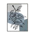 Picture of Blue Geo with Leaves II  _GroupedProduct_Rectangle_Portrait_Canvas_Framed_