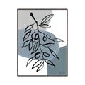 Picture of Blue Geo with Leaves II  _GroupedProduct_Rectangle_Portrait_Canvas_Framed_