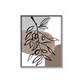 Picture of Brown Geo with Leaves II  _GroupedProduct_Rectangle_Portrait_Canvas_Framed_