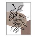 Picture of Brown Geo with Leaves II  _GroupedProduct_Rectangle_Portrait_Canvas_Framed_