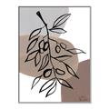 Picture of Brown Geo with Leaves II  _GroupedProduct_Rectangle_Portrait_Canvas_Framed_