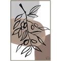 Picture of Brown Geo with Leaves II  _GroupedProduct_Rectangle_Portrait_Canvas_Framed_